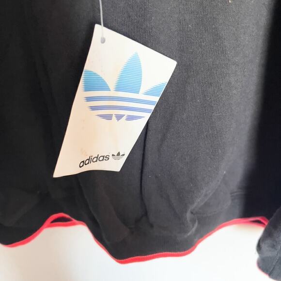 Vintage NWT Adidas Sweatshirt Mens Large Black Neon Embroidered 90's Deadstock - Picture 6 of 8